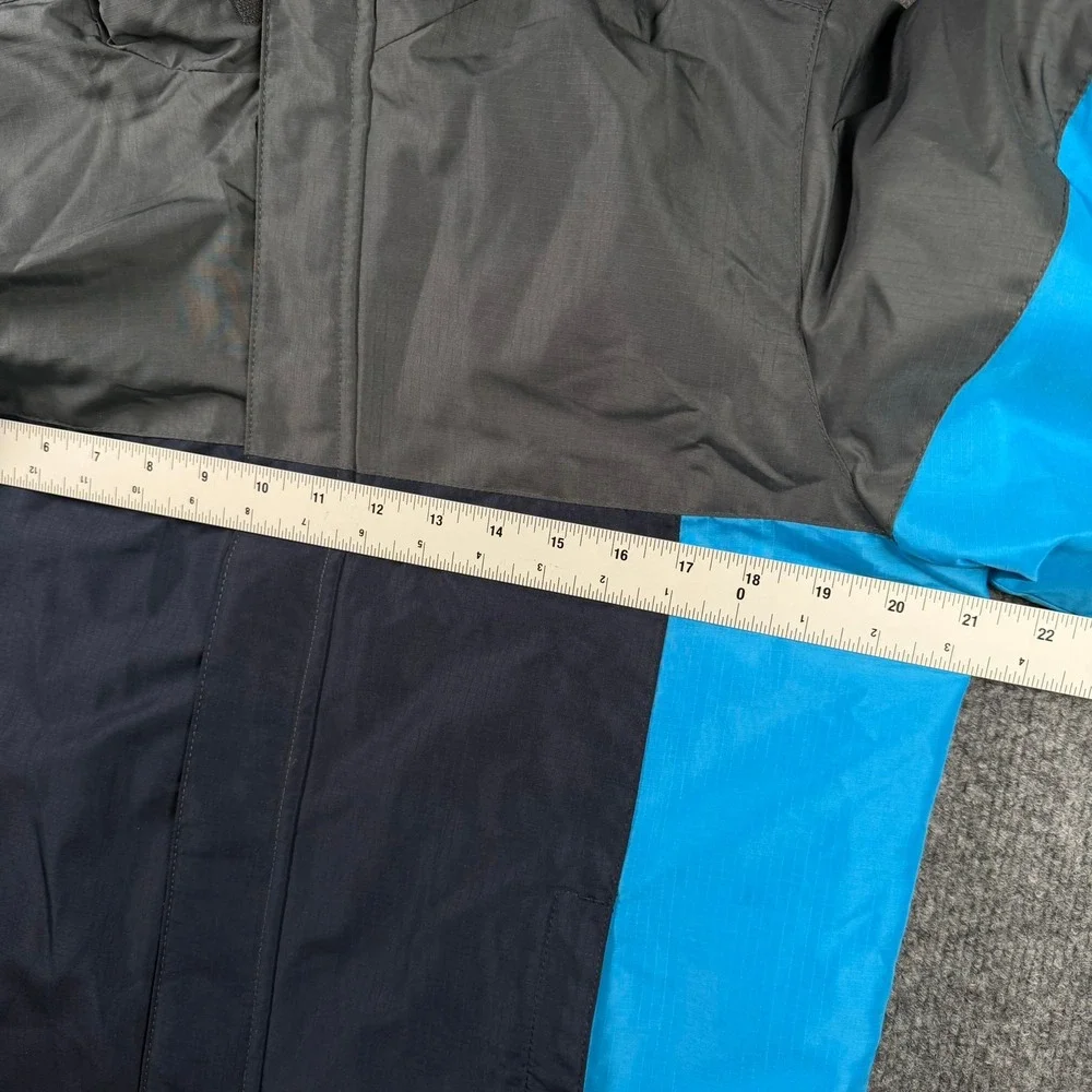 The Children's Place Puffer Jacket Boys XL 14 Blue Grey Colorblock Fleece Lined